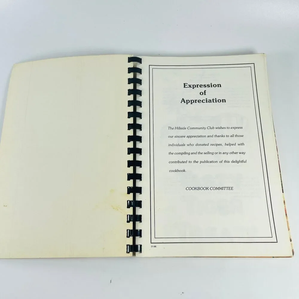 What's Cooking at Hillside Community Club Omaha 1986 Spiral Bound Cookbook